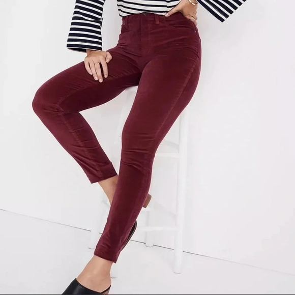 Madewell Stretch Velvet Edition 10” High-Rise Skinny Jeans Size 28 - Picture 1 of 15